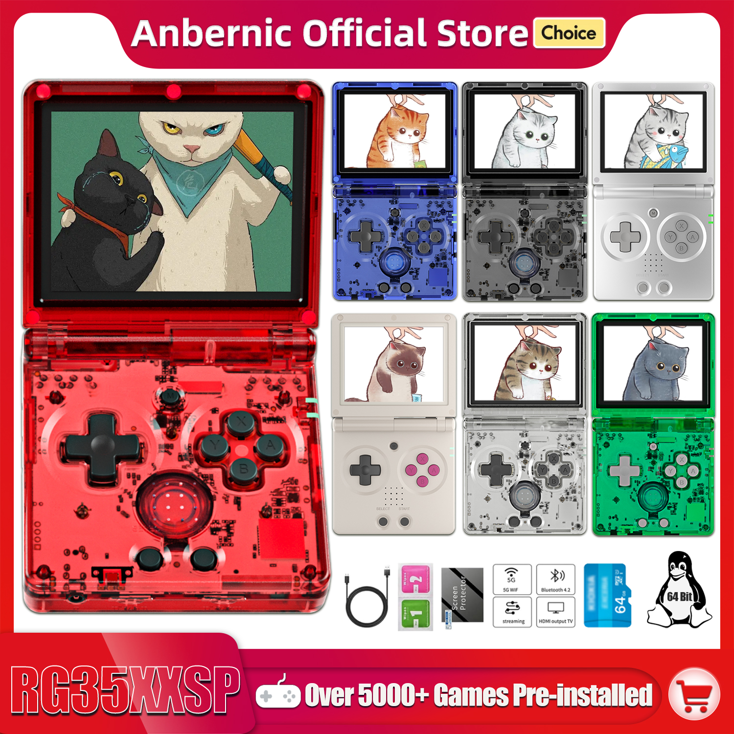 Retro Gaming Qss - Anbernic NEW RG35XXSP Flip Handheld Game