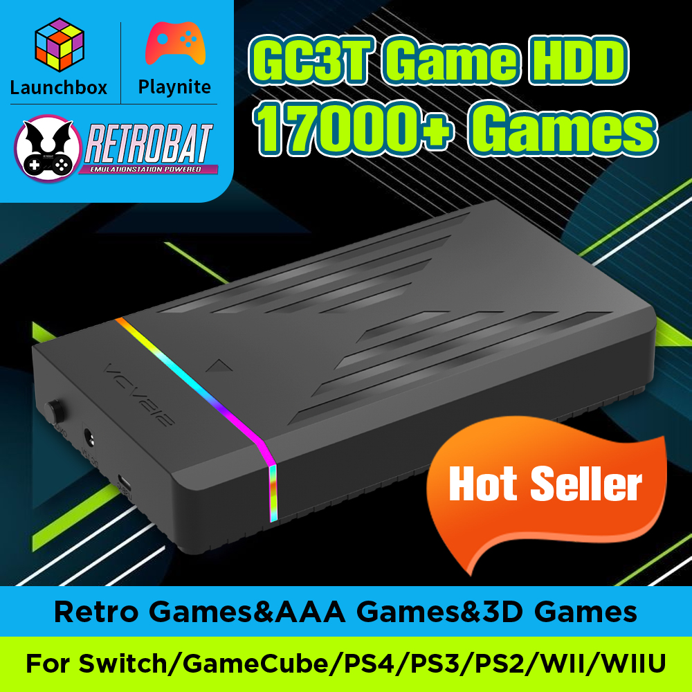 Retro Gaming Emulator Console - 3TB Retro Gaming Hard Drive With