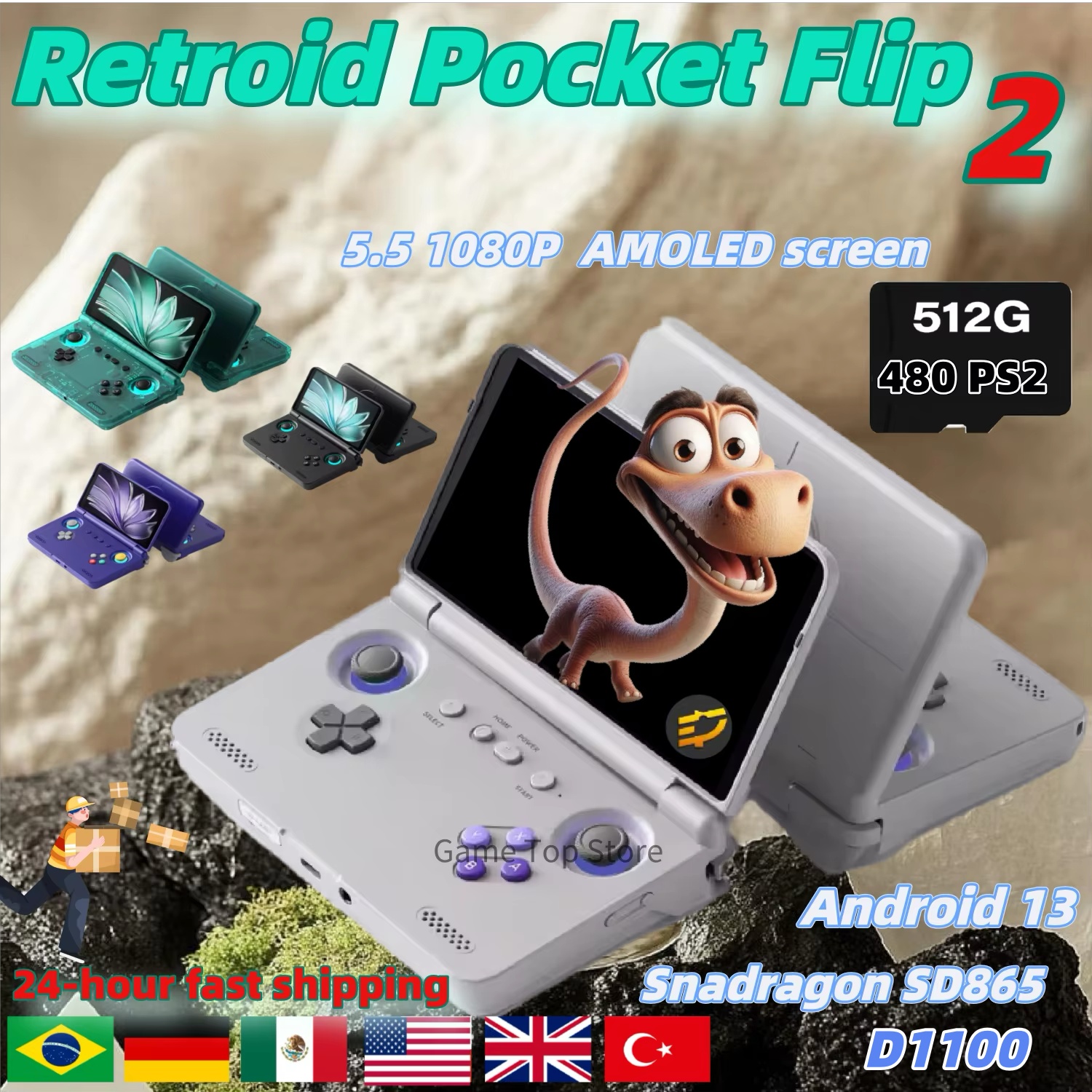 Retroid Pocket Flip 2 Handheld - Retro Gaming Android บทวิจารณ์และราคา