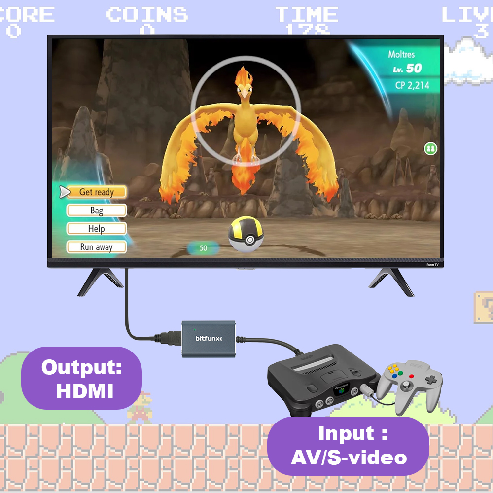 Bitfunx 720P Svideo / AV To HD - Retro Gaming Emulator Console บทวิจารณ์และราคา