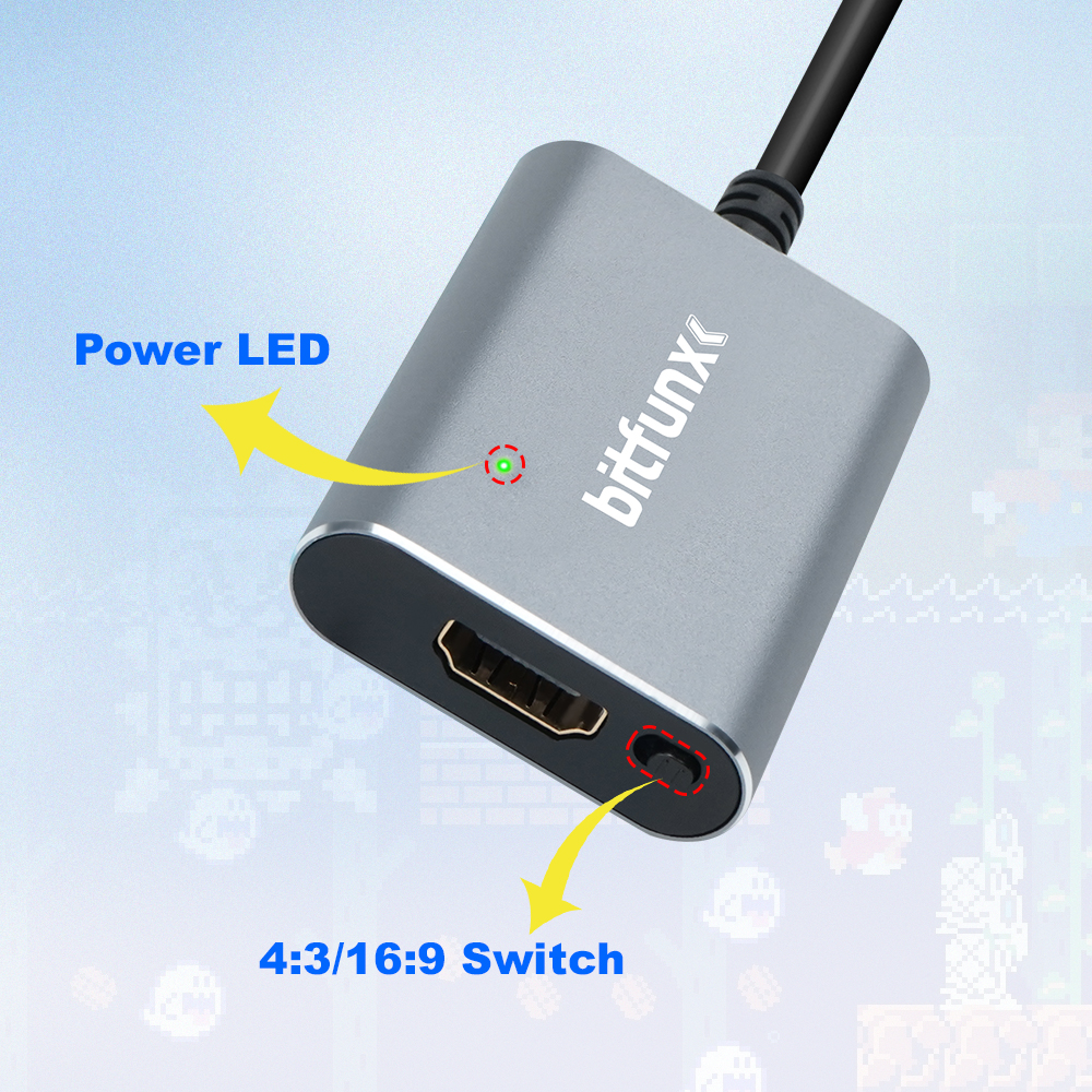 Bitfunx 720P Svideo / AV To HD - Retro Gaming Emulator Console บทวิจารณ์และราคา