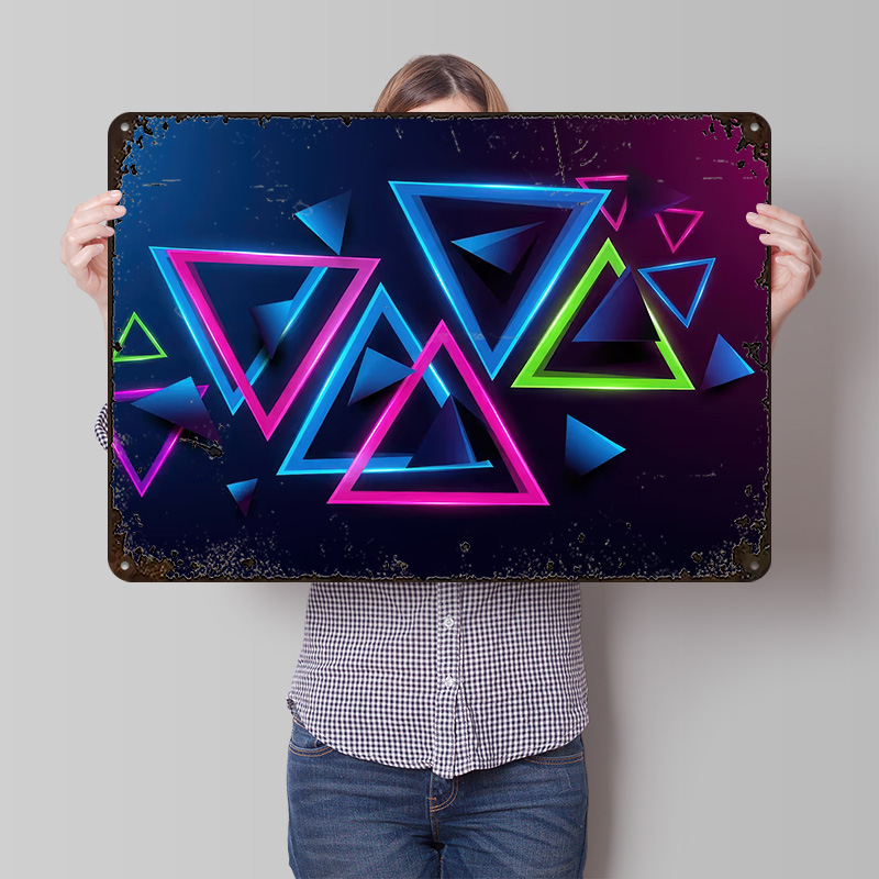 Neon Triangles Abstract Backgr - Background Retro Gaming บทวิจารณ์และราคา