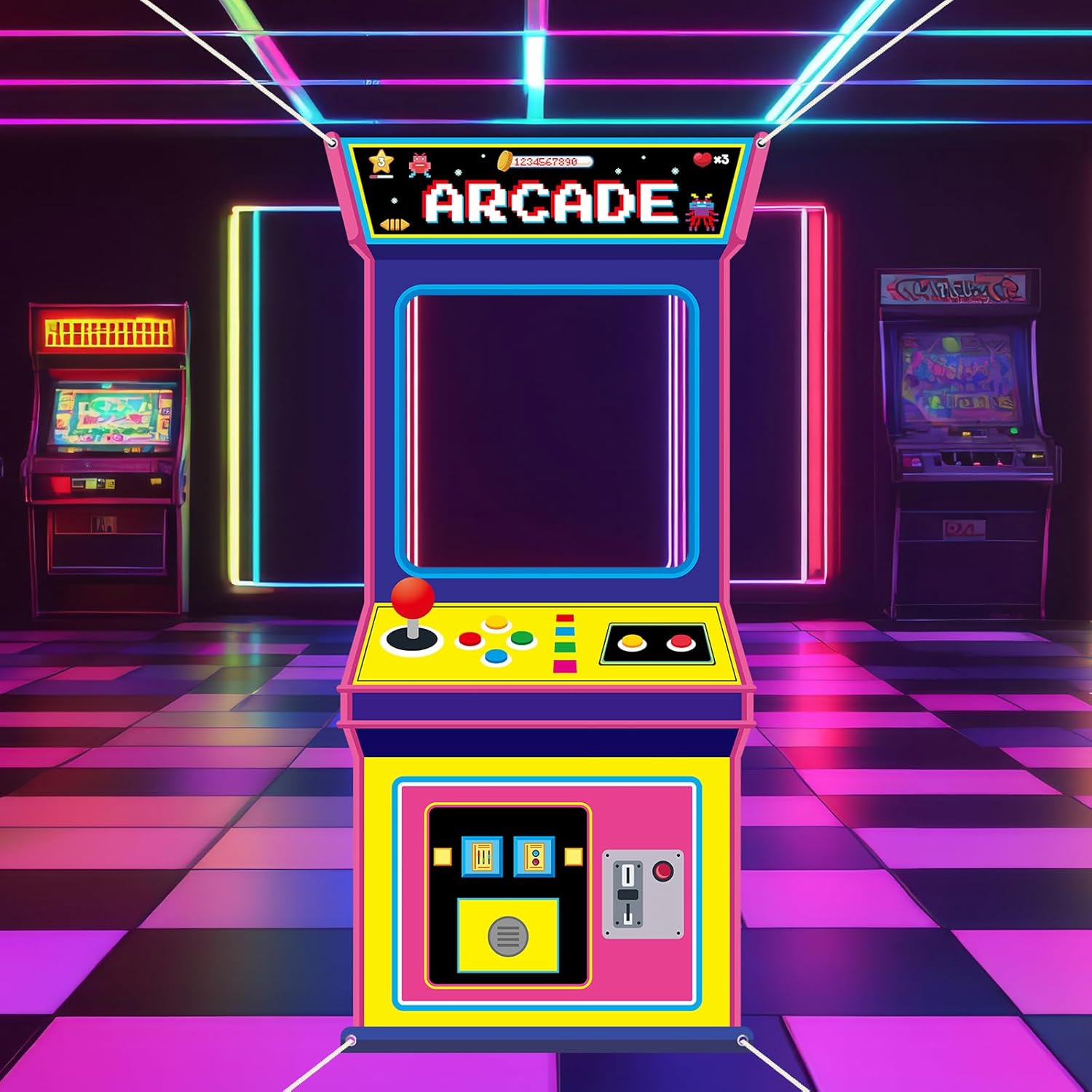 Fabric Arcade Game Photo Backg - Background Retro Gaming บทวิจารณ์และราคา