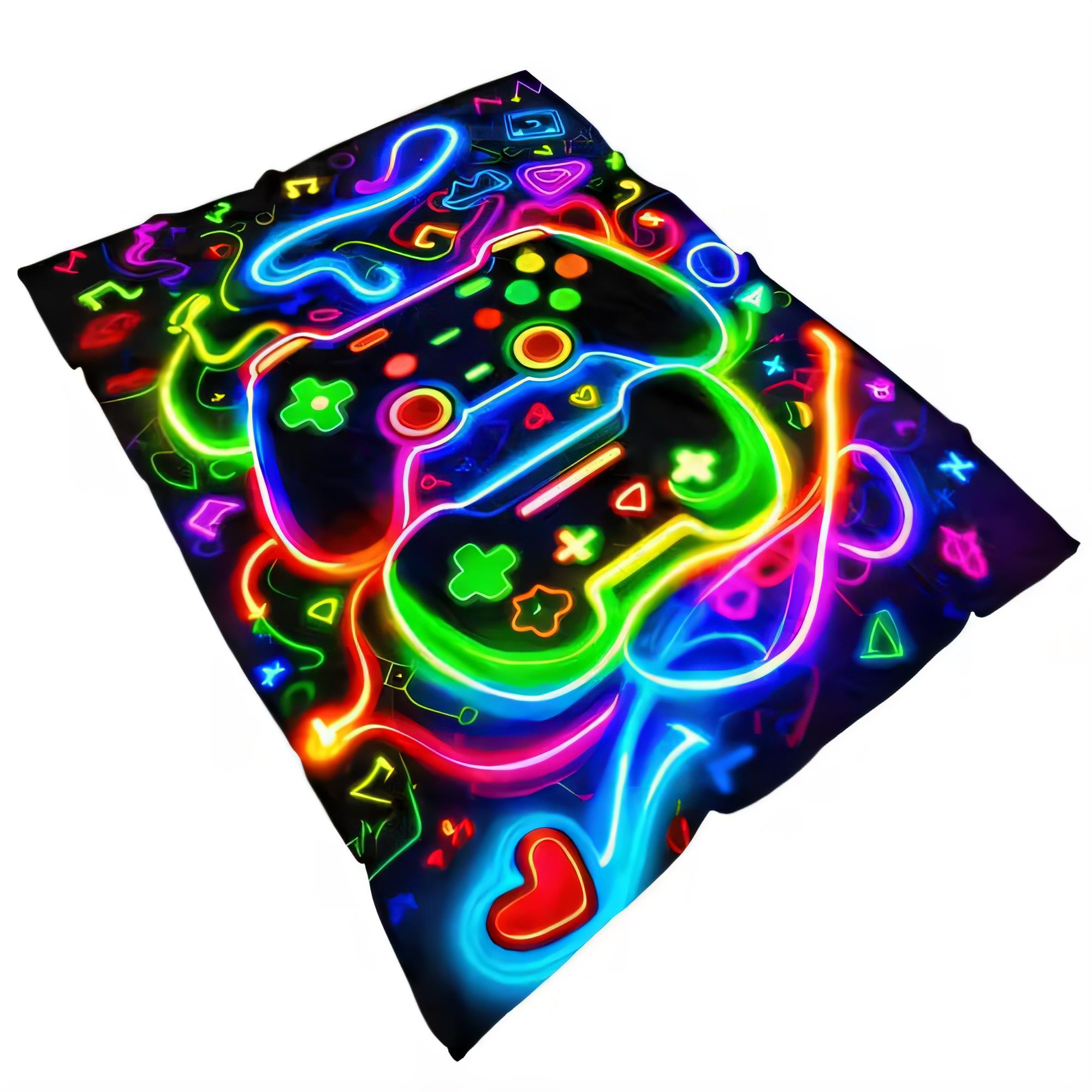 Vibrant Neon Gaming Blanket So - Background Retro Gaming บทวิจารณ์และราคา
