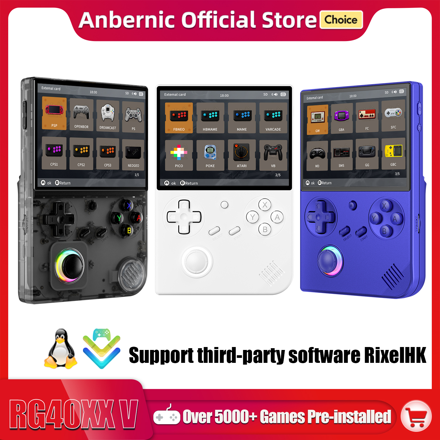 Anbernic RG 40XXV 64 Bit Linux - Retro Gaming Qss บทวิจารณ์และราคา