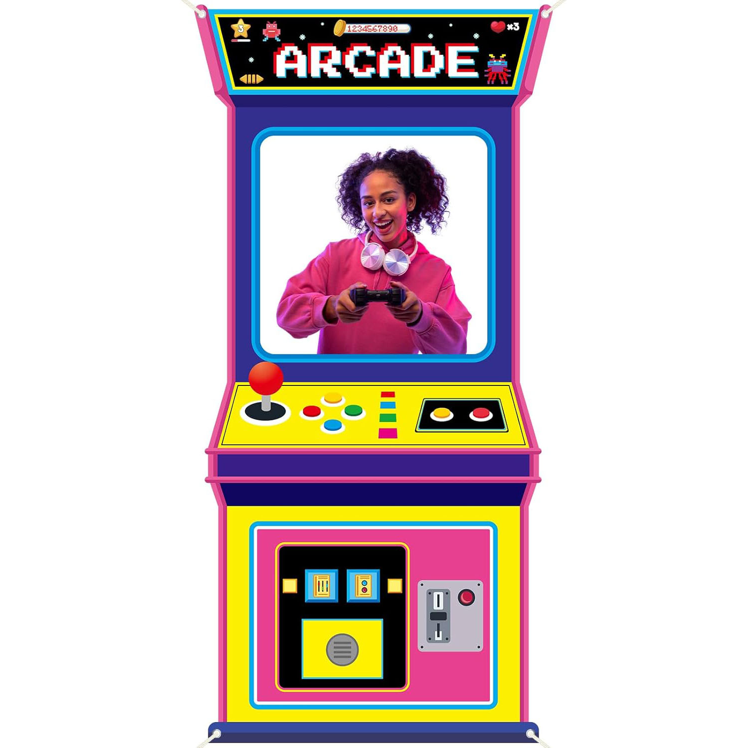 Fabric Arcade Game Photo Backg - Background Retro Gaming บทวิจารณ์และราคา