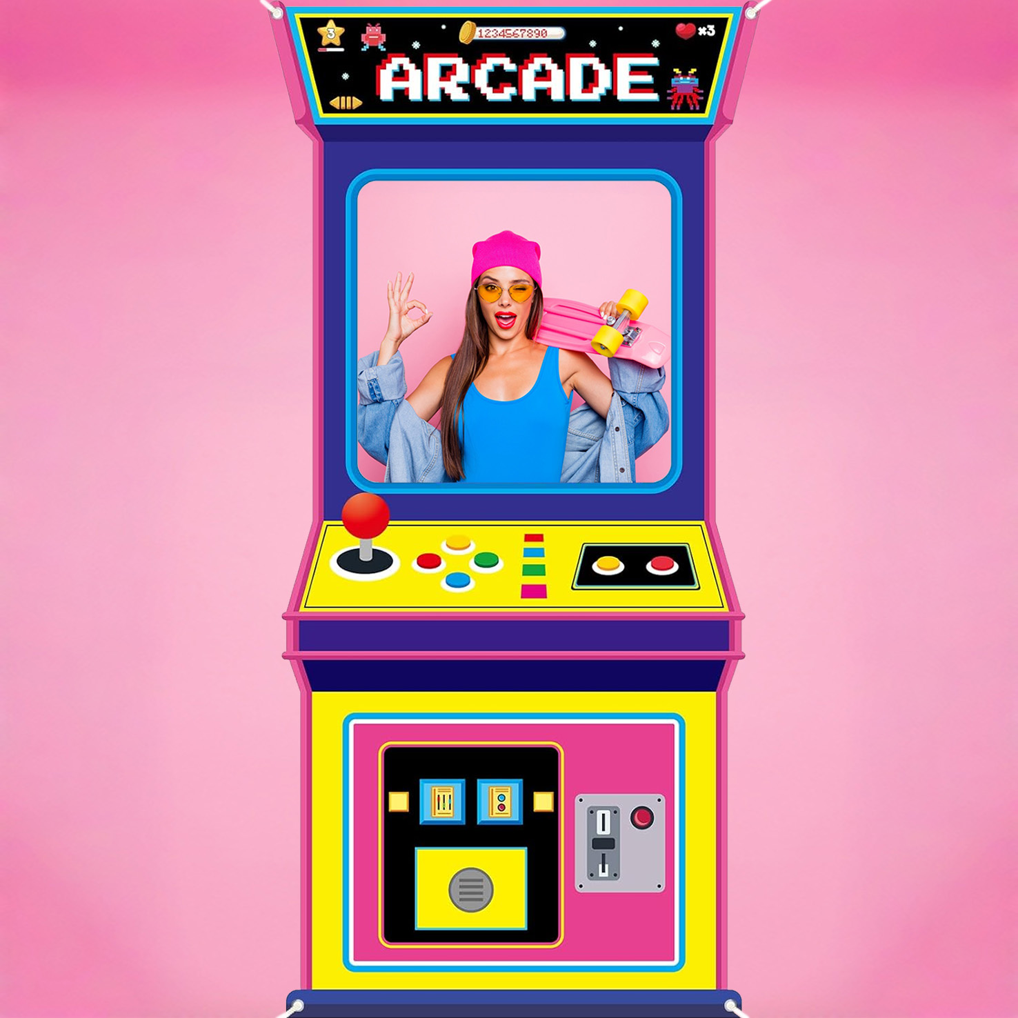 Fabric Arcade Game Photo Backg - Background Retro Gaming บทวิจารณ์และราคา